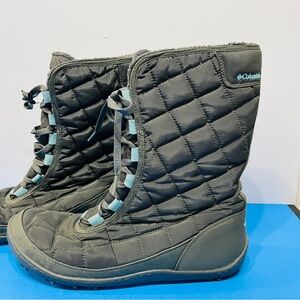 Columbia Womens Gray Boots 11 Winter Snow 200 Grams Quilted Waterproof Thermal